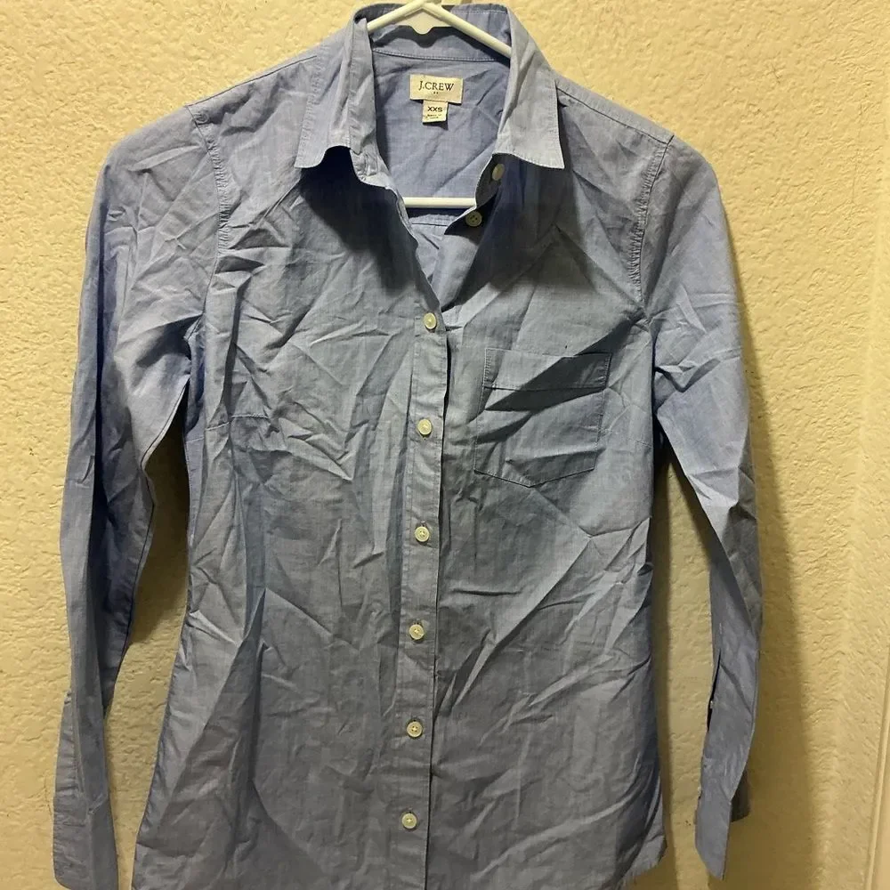 J. Crew Blue Button Down Shirt size XXS